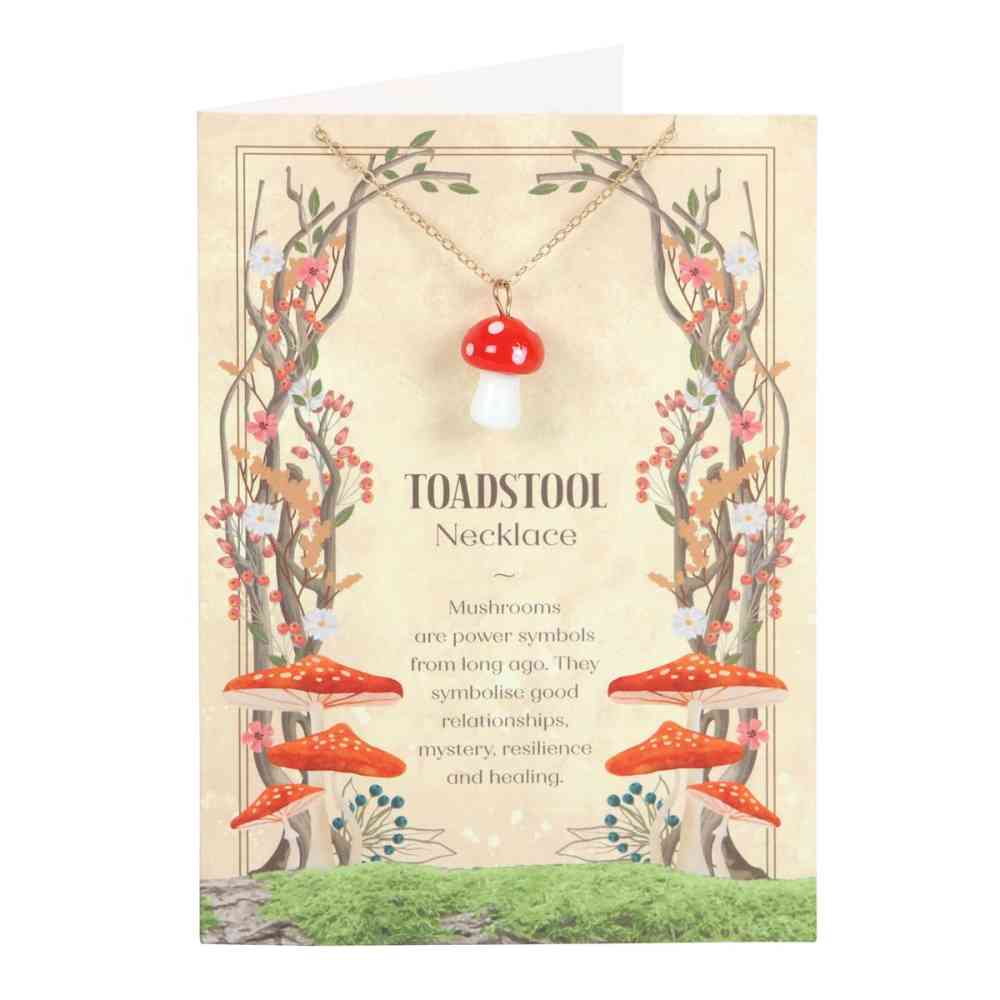 Something Different - Toadstool Charm Karte mit Halskette - Mehrfarben